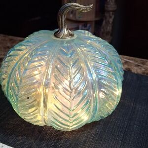 Iridescent Glass Pumpkin Light